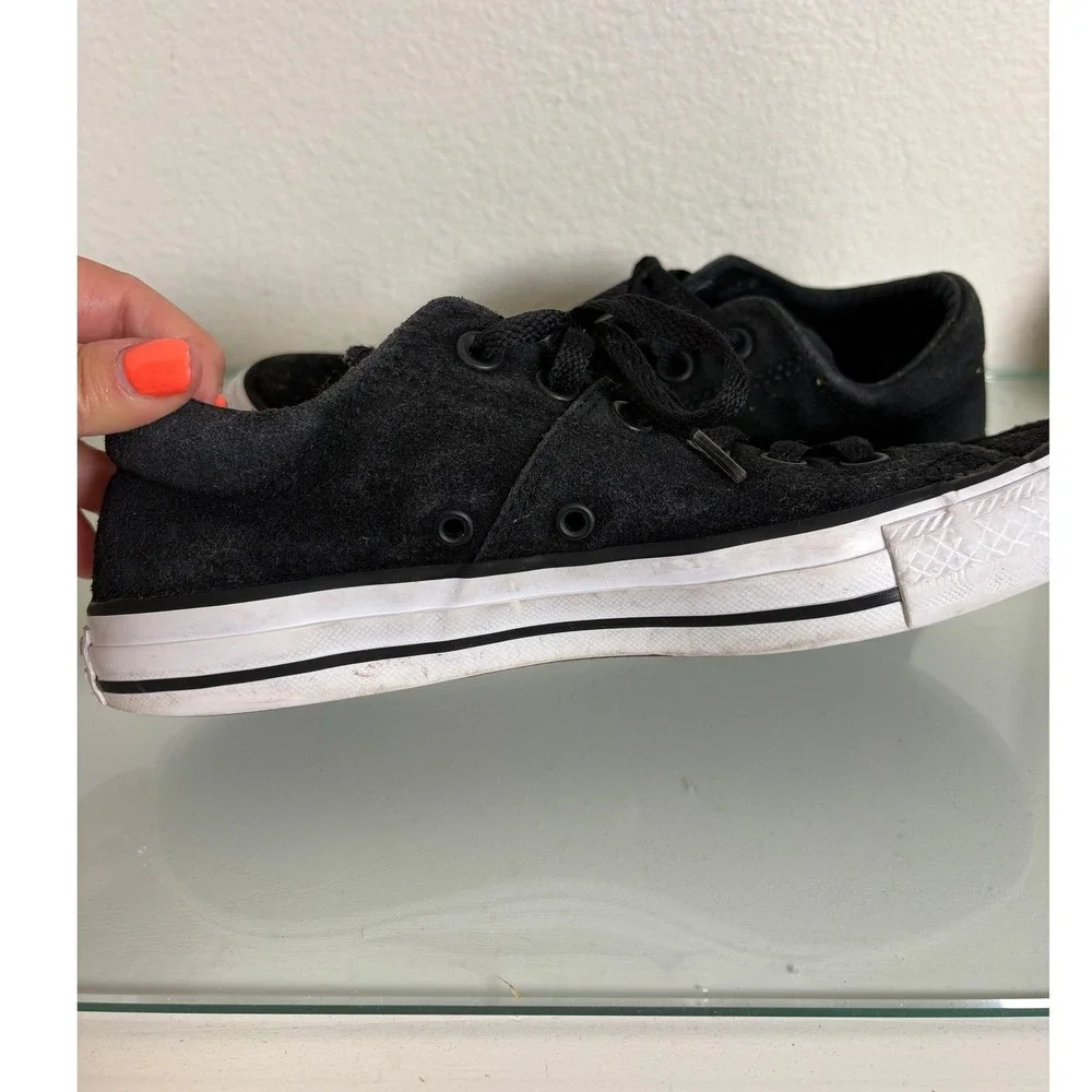 Converse Chuck Taylor All Star Madison Black Suede Low Top Sneakers 557978C 8W - Picture 7 of 8
